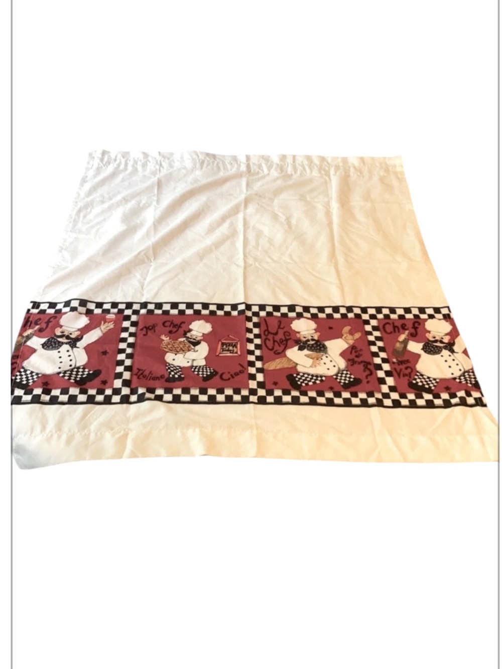 Vintage chef kitchen curtain